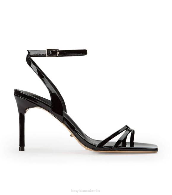 Stöckelschuhe| de Tony Bianco Frauen Camelia-Absätze schwarzes Lackleder 4624199
